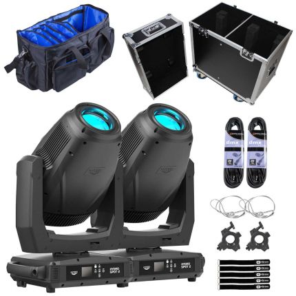 (2) American DJ HYDRO-SPOT-2 320W Cool White LED Moving Head Luminaires with Carry Case Package