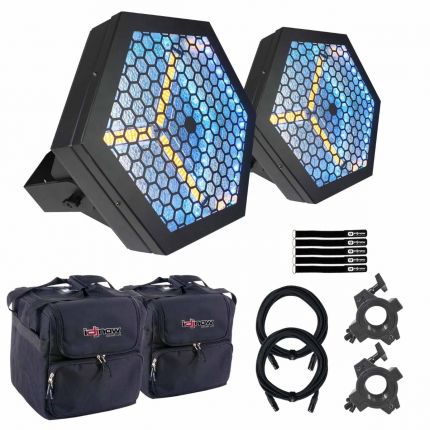 (2) Blizzard Lighting Lux Capacitor Warm White Retro Blinders with Lighting Fixture Protective Cases Package