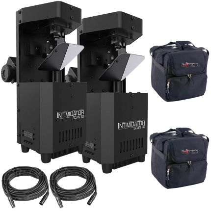 (2) Chauvet DJ Intimidator Scan 110 LED Moving Beam Scanners with Bags