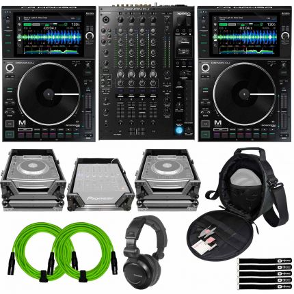 (2) Denon DJ SC6000M PRIME Players with X1850 PRIME 4-Channel Mixer