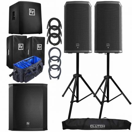 (2) Electro-Voice ZLX-15BT 15" Bluetooth Speakers with 18" Subwoofer