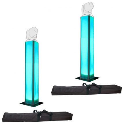 (2) Trusst Glo Totem 2.0 Truss Lighting Towers with Scrim Cover