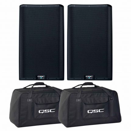 (2) QSC K12.2 K2 Series Two-Way 2000W 12" Powered Speakers Packaged with Tote Bags