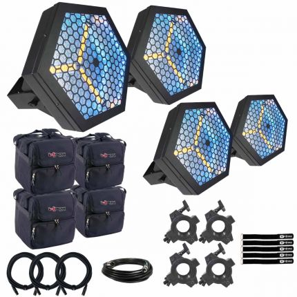 (4) Blizzard Lighting Lux Capacitor Warm White Retro Blinders with Lighting Fixture Protective Cases Package