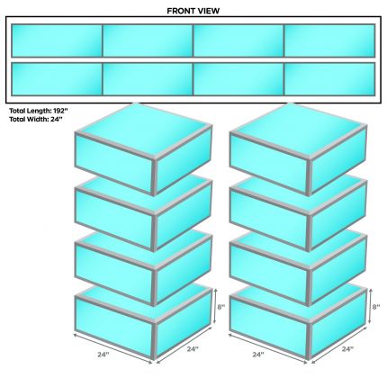 (8) ProX Acrylic Platform Riser / Mini Stage 24" x 24" x 8" High Sections [XSA-2X2-8] Package
