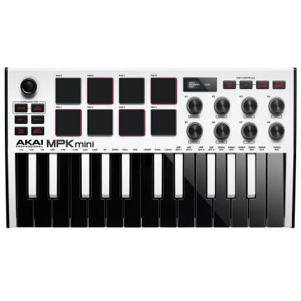 Akai Professional MPK Mini MK3 Keyboard and Pad Controller in white