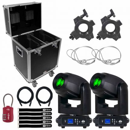 American DJ Focus Spot 5Z LED Moving Head Focus Spots Pair with Case