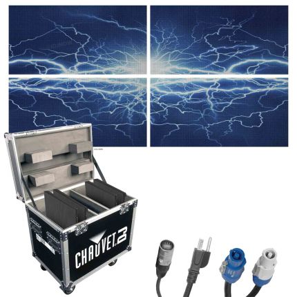 Chauvet DJ Vivid 4X4 4.8mm Pixel Pitch High Resolution Video Panel Package - Includes (4) Video Panels, all cables, and Flight Case Small