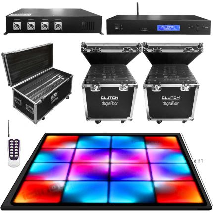 Clutch MagnaFloor LED Dance Floor Glow Panel 8' x 8' Complete Portable System Package