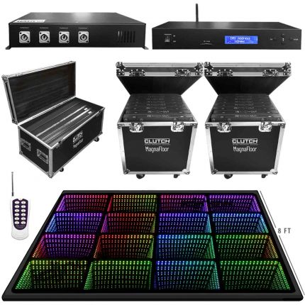 Clutch MagnaFloor LED Dance Floor Infinity Panel 8' x 8' Complete Portable System Package