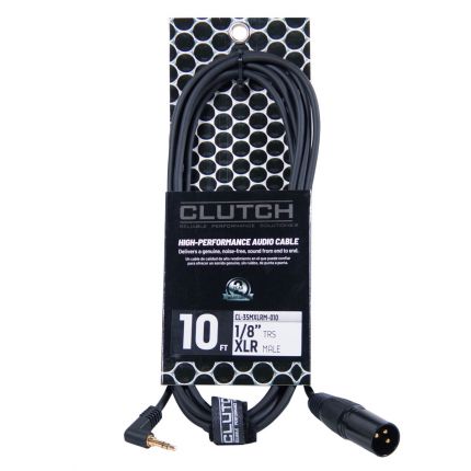Clutch Right Angle 3.5mm to XLR Male 10ft Cable