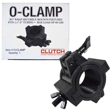Clutch Universal O-Clamp with Snug-Fit 360 Degree Wrap fits 1.5 to 2" tubing (black)