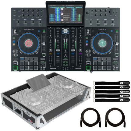 Denon DJ Prime 4 4-Deck Standalone DJ System with Flight-Road Case Package