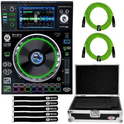 Denon DJ SC5000M Prime Professional DJ Media Player with Large Format Digital Media Player Case Package