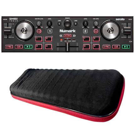 Numark DJ2GO2 Touch Pocket DJ Controller with Nano DJ Controller EVA Bag Package