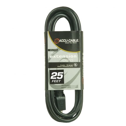 American Audio Black 25FT 16 Gauge AC Extension Cord [EC-163-25]