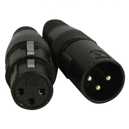 Elation 3-pin 1 Male & 1 Female Gold Plated XLR Connector Set [ACXLR3PSET] Small Image