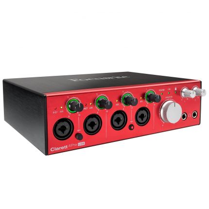 Focusrite Clarett 4Pre USB 18-in 8-out Audio Interface for PC And Mac Angle Right