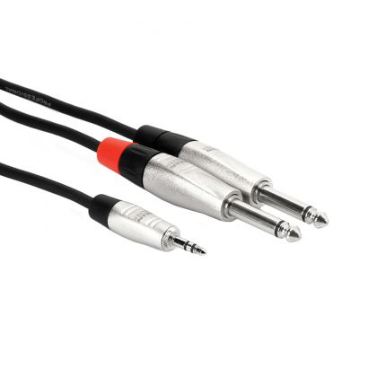 Hosa Technology HMP-010Y 10FT REAN 3.5 mm TRS to Dual 1/4 in TS Pro Stereo Breakout Cable