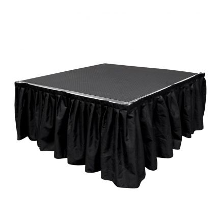 Intellistage ISSK8X16 8FT Wide, 16” Long Black Stage Skirt with Pleats Small Image