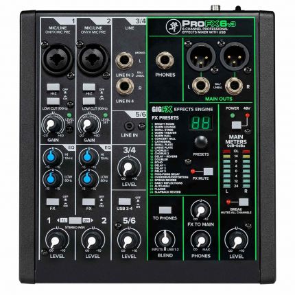 Mackie ProFX6v3 6 Channel Professional Effects Mixer with USB Top Down View