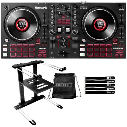 Numark Mixtrack Platinum FX 4-Deck DJ Controller with Laptop Stand