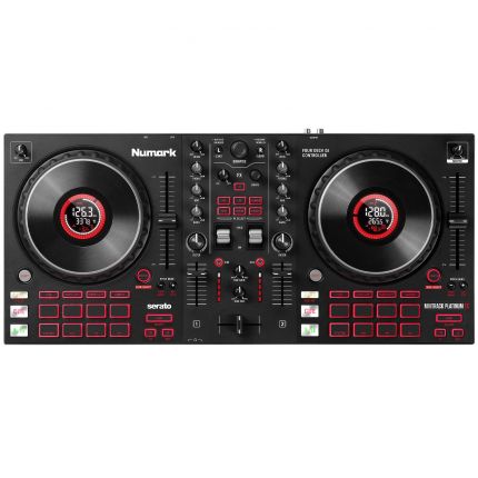 Numark Mixtrack Platinum FX 4-Deck DJ Controller with Jog Wheel Displays and FX Paddles