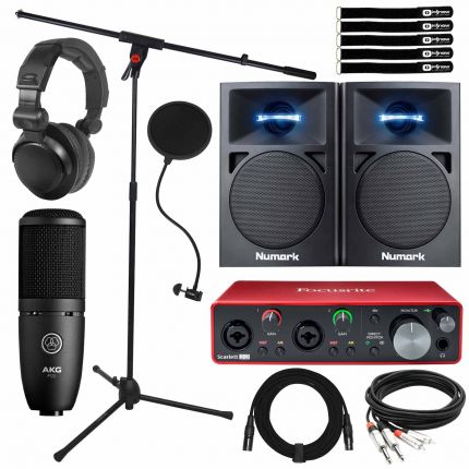 Numark N-Wave 360 Monitors with Focusrite Interface & Recording Mic