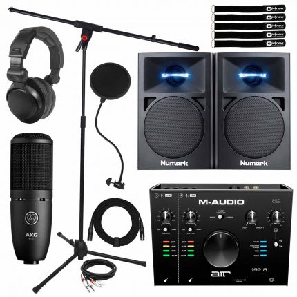 Numark N-Wave 360 Monitors with M-Audio Interface & AKG Microphone