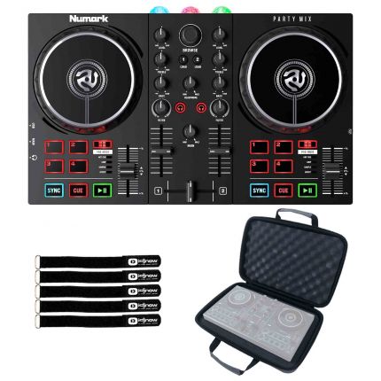 Numark Party Mix II Built-In Light Show DJ Controller with Carry Case