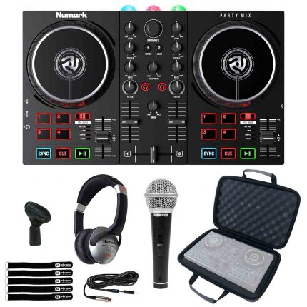 Numark-Party-Mix-II-Built-In-Light-Show-DJ-Controller-with-Microphone