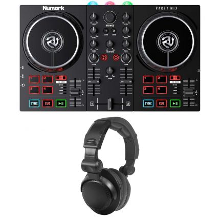 Numark Party Mix II Built-in Lightshow DJ Controller with Headphones