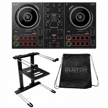 Pioneer DJ DDJ-200 Smart DJ Controller with Professional Black Laptop Stand Package