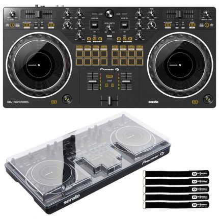 Pioneer DJ DDJ-REV1 Scratch Style 2-Channel DJ Controller with Decksaver Controller Cover Package