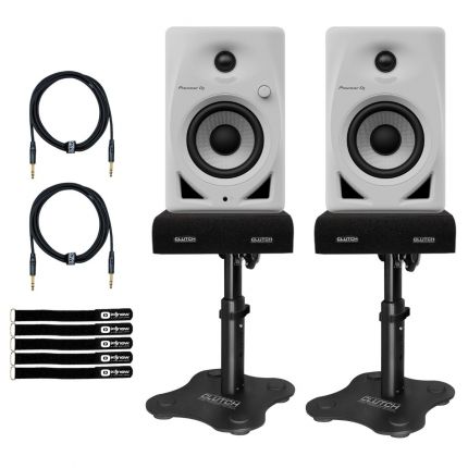 Pioneer DJ DM-40D-W 4" White Monitor System with Desktop Stands