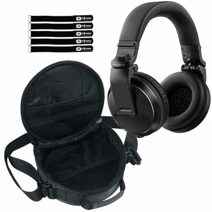 Pioneer DJ HDJ-X5 Over-ear Black DJ Headphones with Gear Bag Package