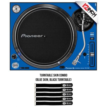 Pioneer PLX-1000 High Torque Direct Drive DJ Turntable with Blue Overlay Kit Package