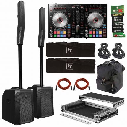 Pioneer DJ DDJ-SR2 Portable 2-Channel Serato DJ Controller with Electro-Voice Evolve 50 Portable Column PA Systems Package
