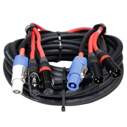 ProX XC-PWC14-DXLR50 50 FT Jumper PowerCon and Dual XLR Link Cable