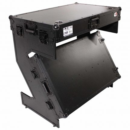 ProX XS-ZTABLEBL JR Z Table Junior Workstation Portable Compact Flight Case Table with Handles and Wheels (black)
