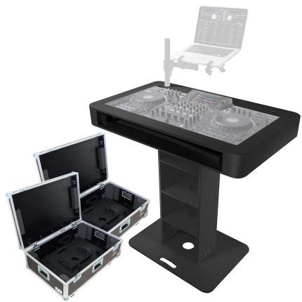 ProX XZF-DJCT-BL-CASE Black Control Tower Booth Podium Stand & Travel Cases