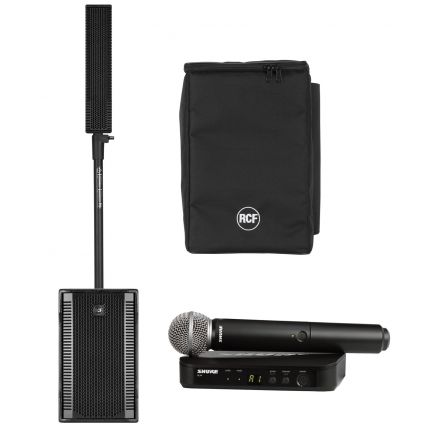 RCF EVOX 8 Active Two-Way Array PA System with Handheld Wireless System & Cover Package