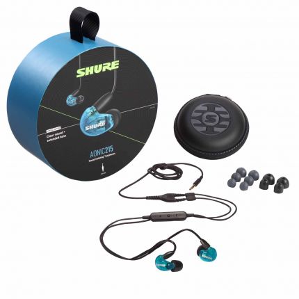 Shure SE215 Blue Sound Isolating Earphones with Remote Mic Cable