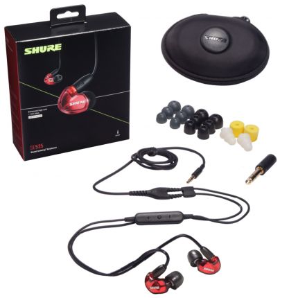 Shure SE535 Red Sound Isolating Earphones with RMCE-UNI Mic Cable