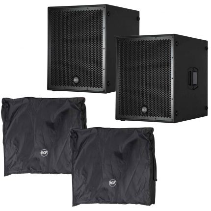 RCF SUB 8004-AS 18" Active High Power Subwoofer & Protective Cover Pair Package small image