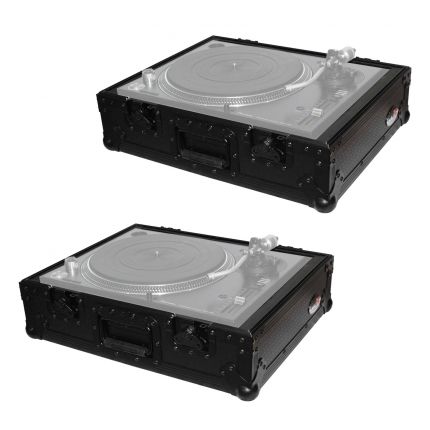 (2) ProX T-TTBL Black on Black Universal Turntable Cases
