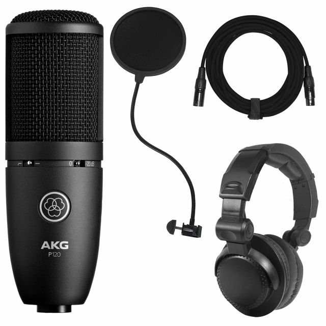 AKG Perception P220 Condenser Mic and Headphones | IDJNOW