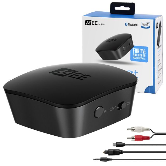 speakers with aptX Low Latency technology for TVs and other devices Renewed MEE audio Connect universal Bluetooth wireless audio transmitter for up to two headphones